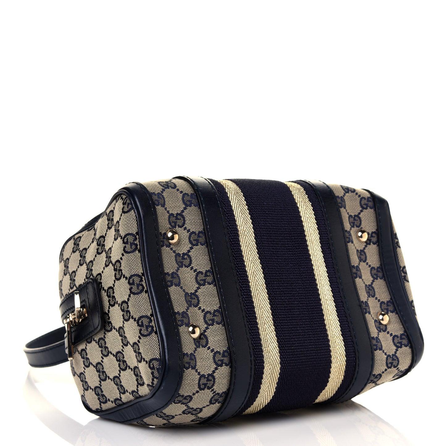 Monogram Vintage Web Small Boston Navy