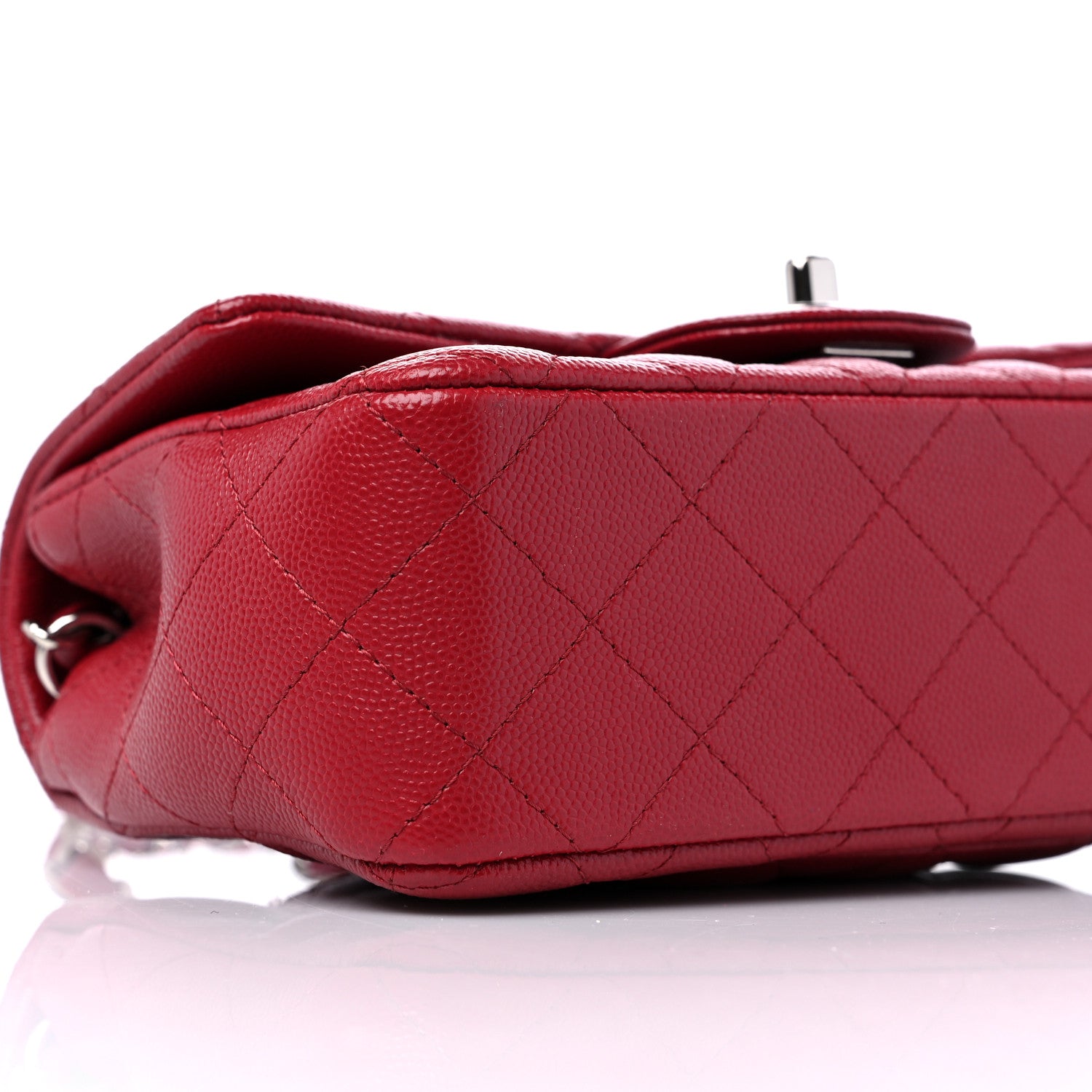Chanel Caviar Quilted Mini Rectangular Flap Red 8 of 9