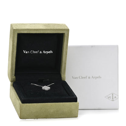 Van Cleef & Arpels 18K White Gold Diamond Sweet Alhambra Pendant Necklace 5 of 5