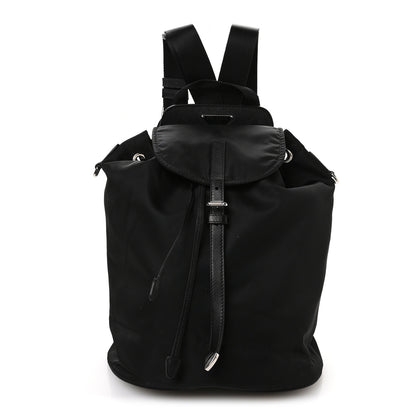 Prada Nylon Vela Saffiano Small Cinch Backpack Black 1 of 11