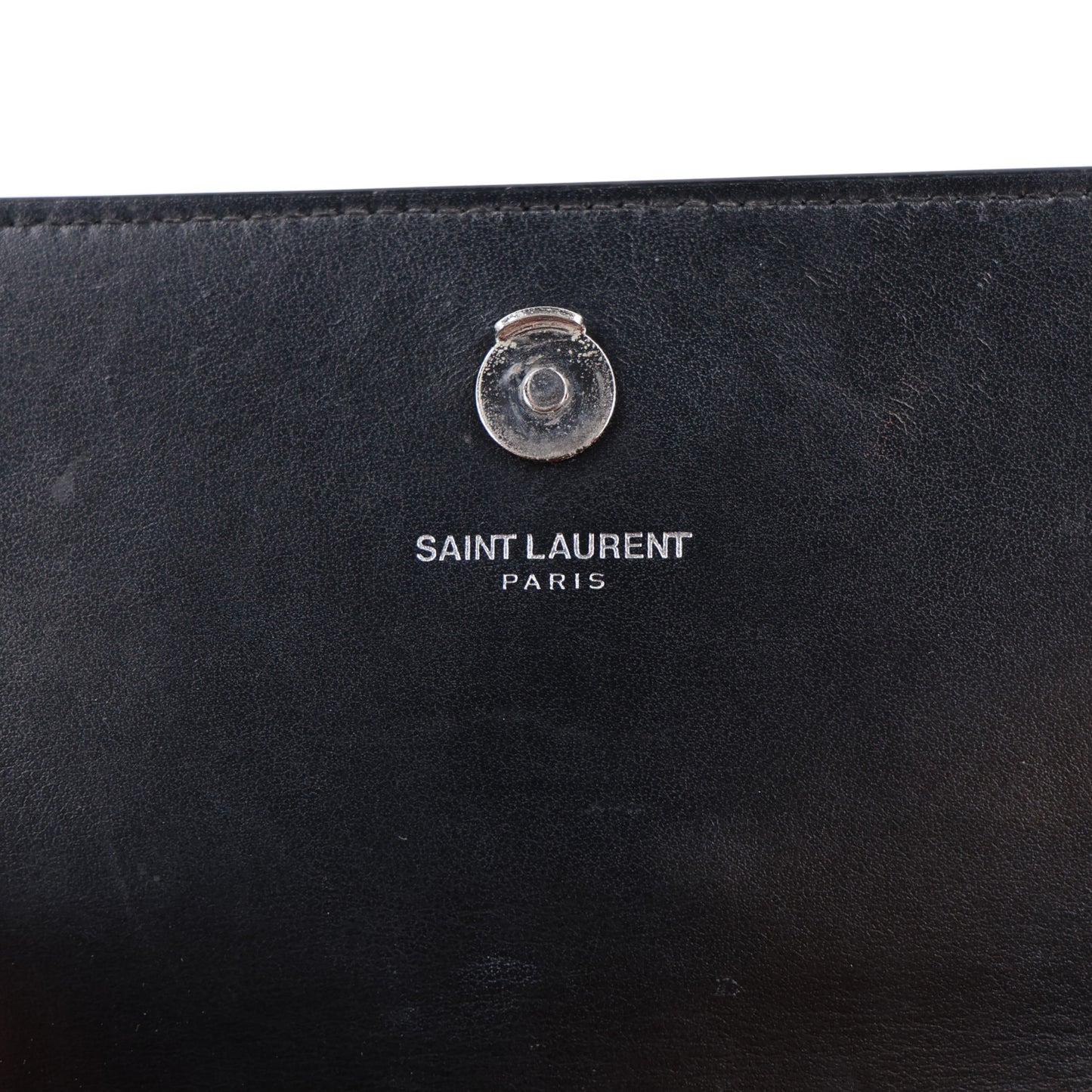 Calfskin Crocodile Embossed Monogram Sunset Chain Wallet Black