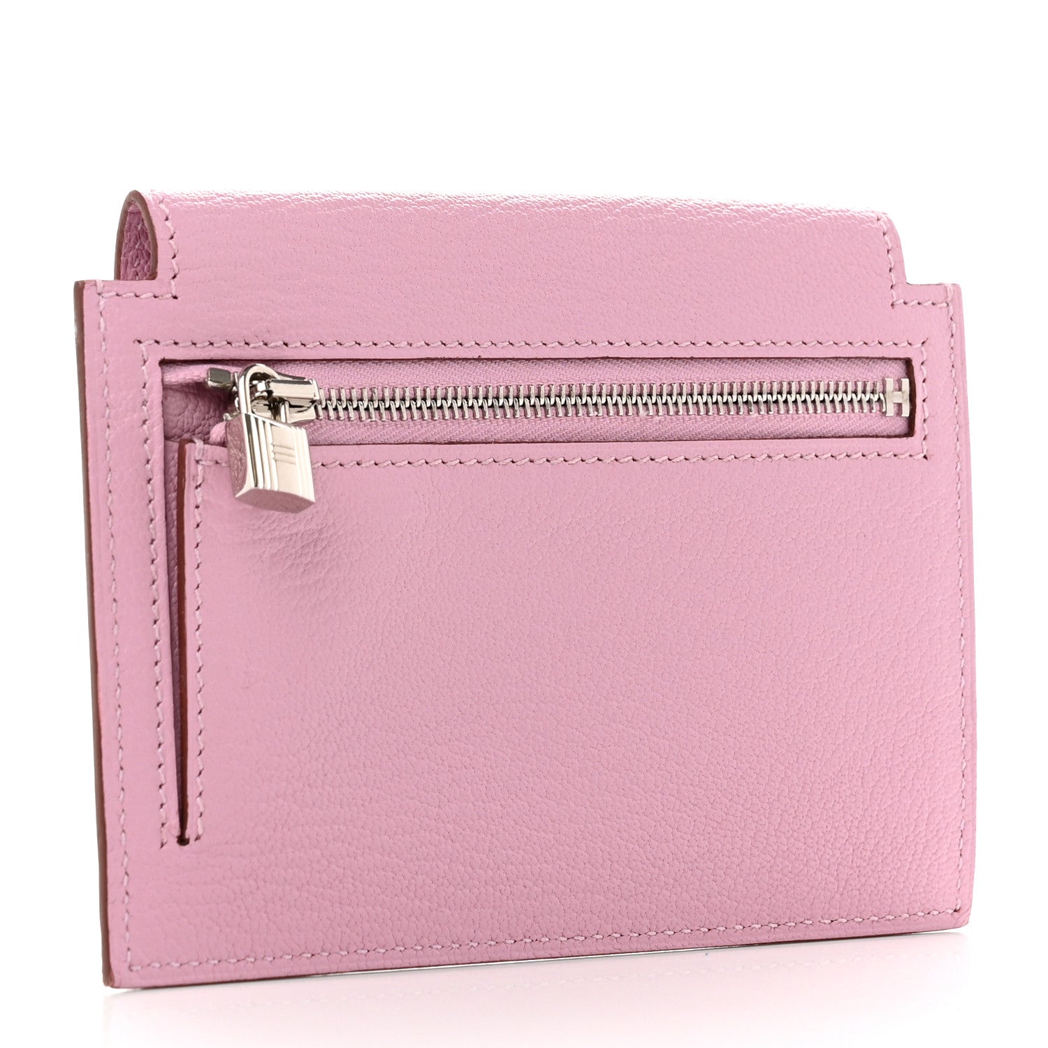 Hermes Chevre Mysore Kelly Pocket Compact Wallet Mauve Sylvestre 3 of 7