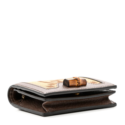 Gucci Monogram Jumbo GG Textured Dollar Calfskin Diana Card Case Wallet Camel Ebony New Acero 4 of 7