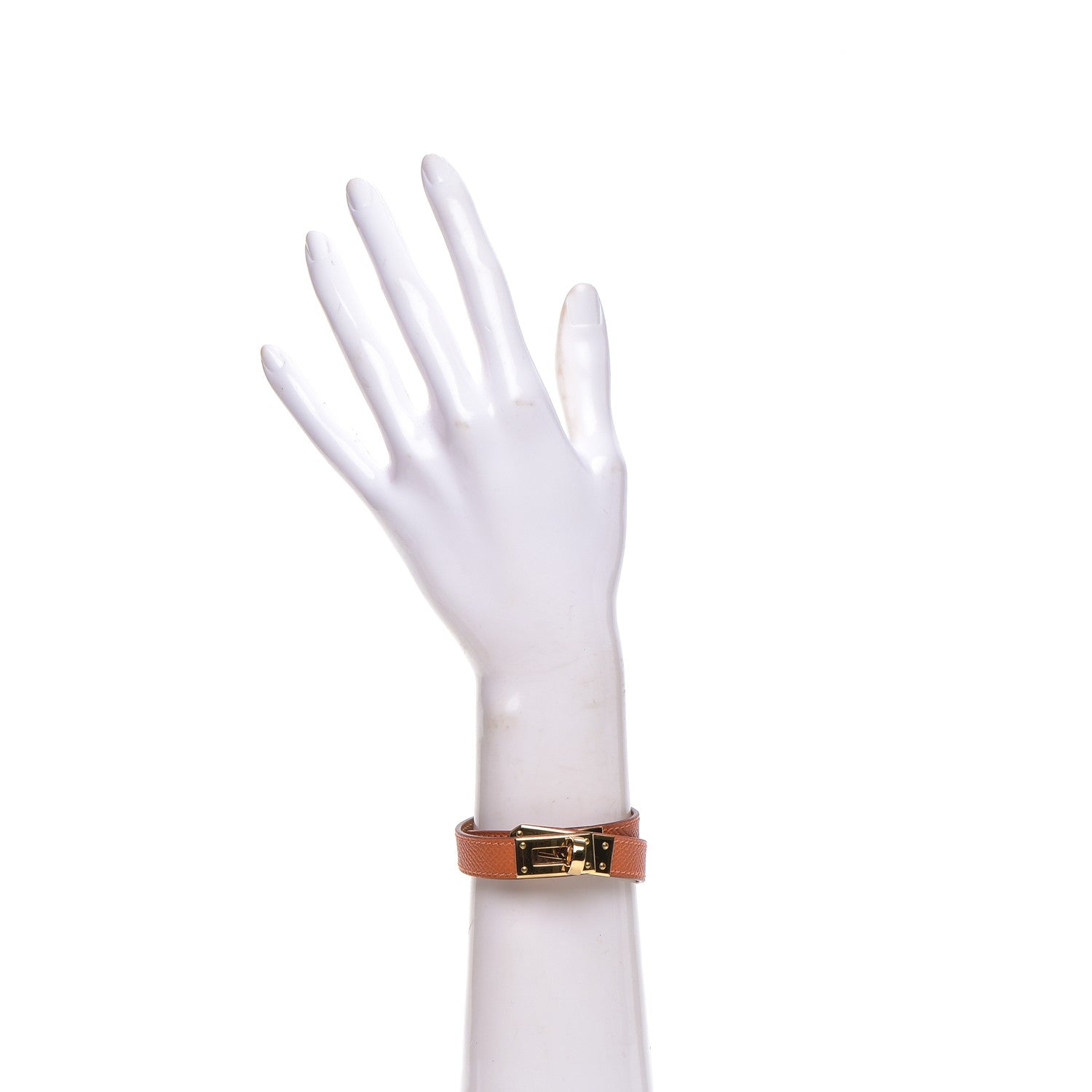 Hermes Epsom Kelly Double Tour Bracelet S Orange 2 of 6