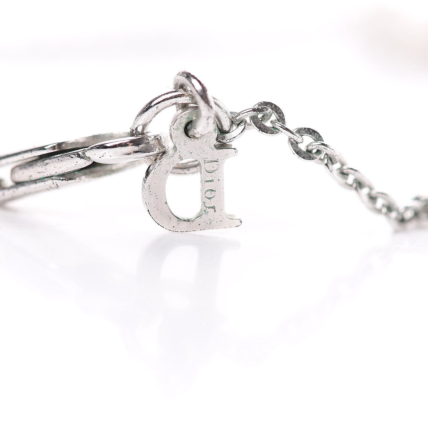 Crystal Logo Necklace Silver