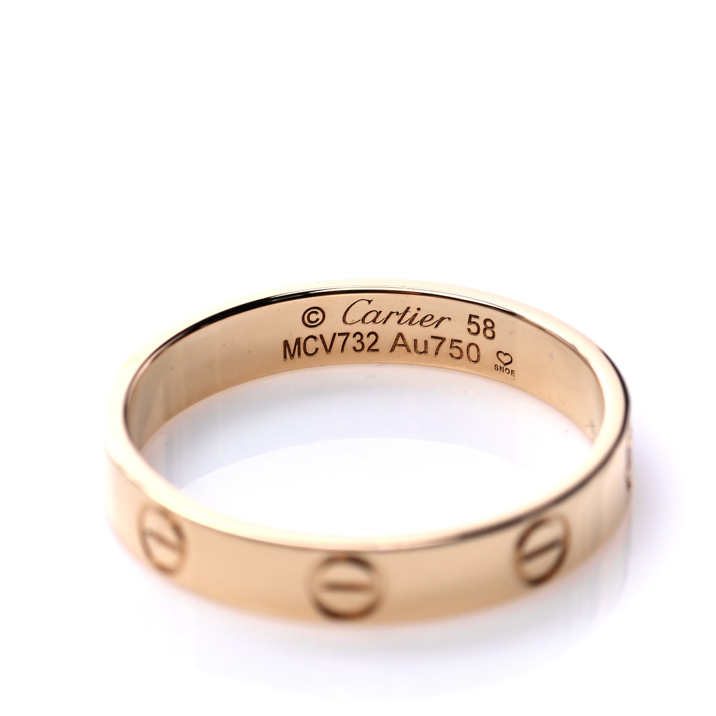 18K Yellow Gold 3.5mm LOVE Wedding Band Ring 58 8.25