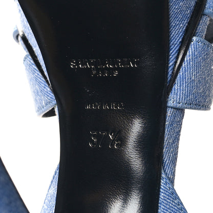 Saint Laurent SAINT LAURENT Denim Tribute 75 Platform Sandals 37.5 Blue 7 of 9