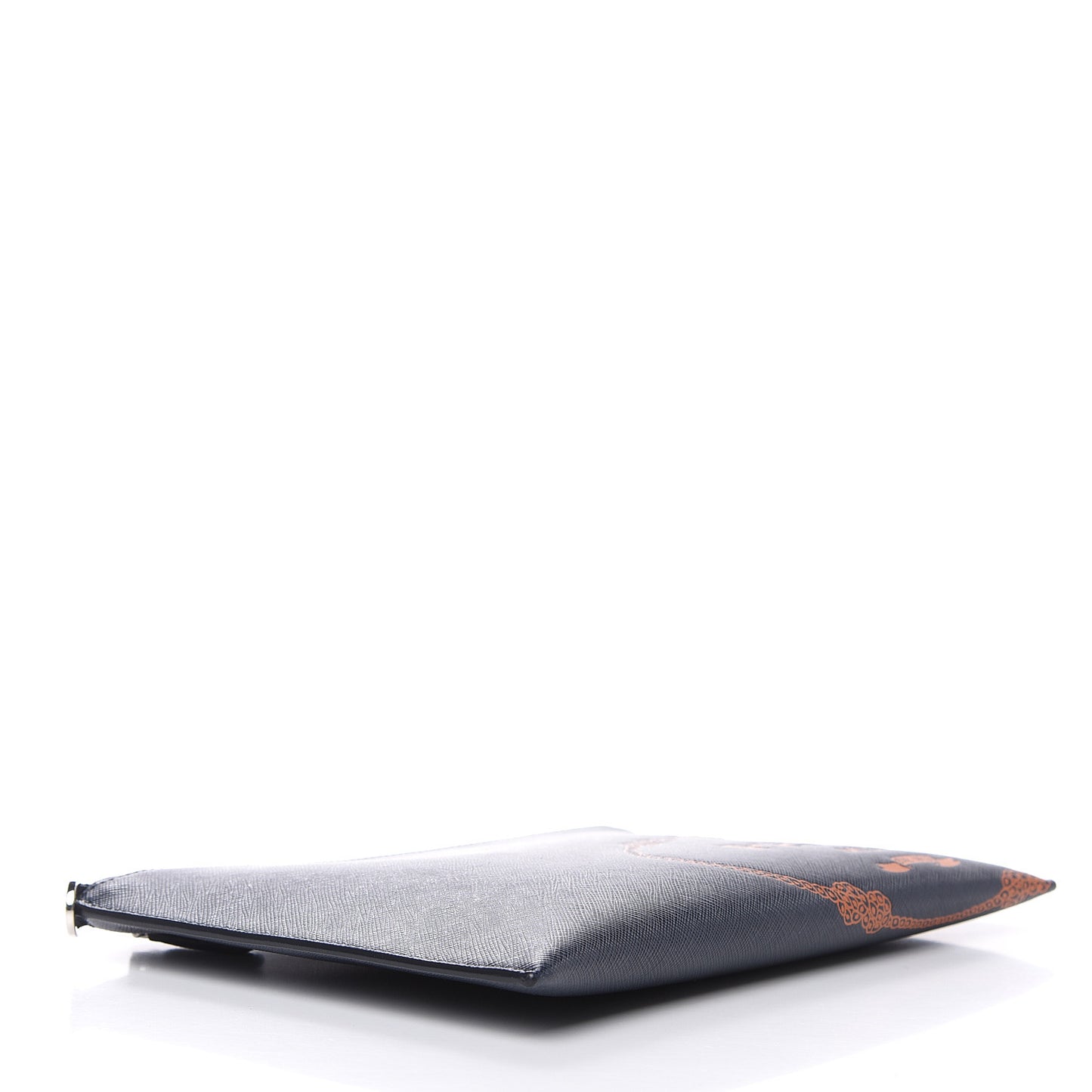 Saffiano Logo Flat Pouch Baltico