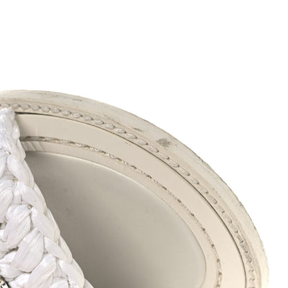 Chanel Raffia Crystal CC Mules Sandals 39.5 White 10 of 10