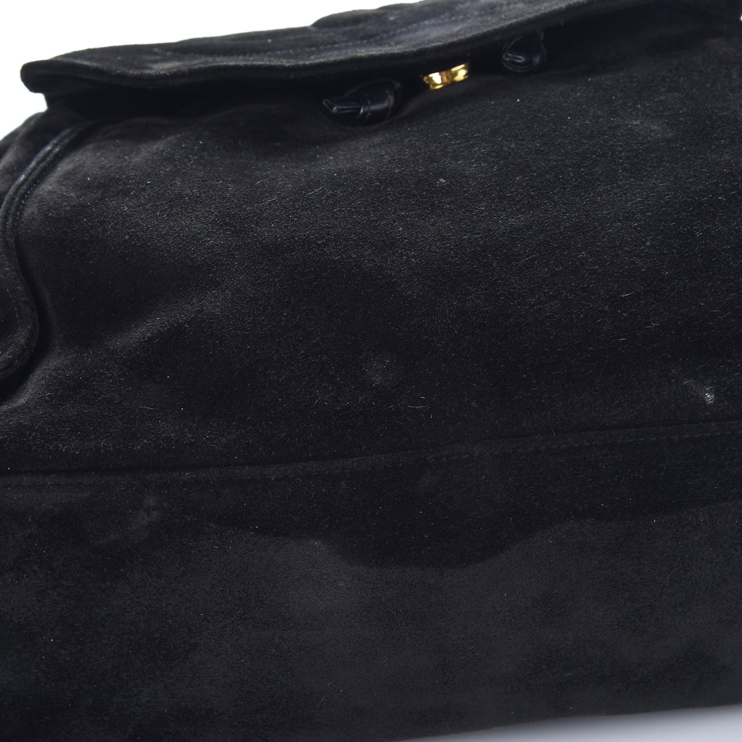 Suede CC Drawstring Backpack Black