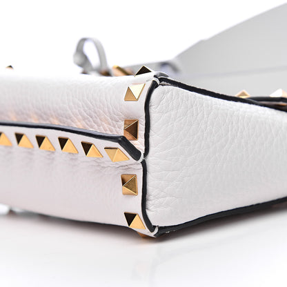 Valentino Garavani Grainy Calfskin Small Rockstud Hype Shoulder Bag White 9 of 10