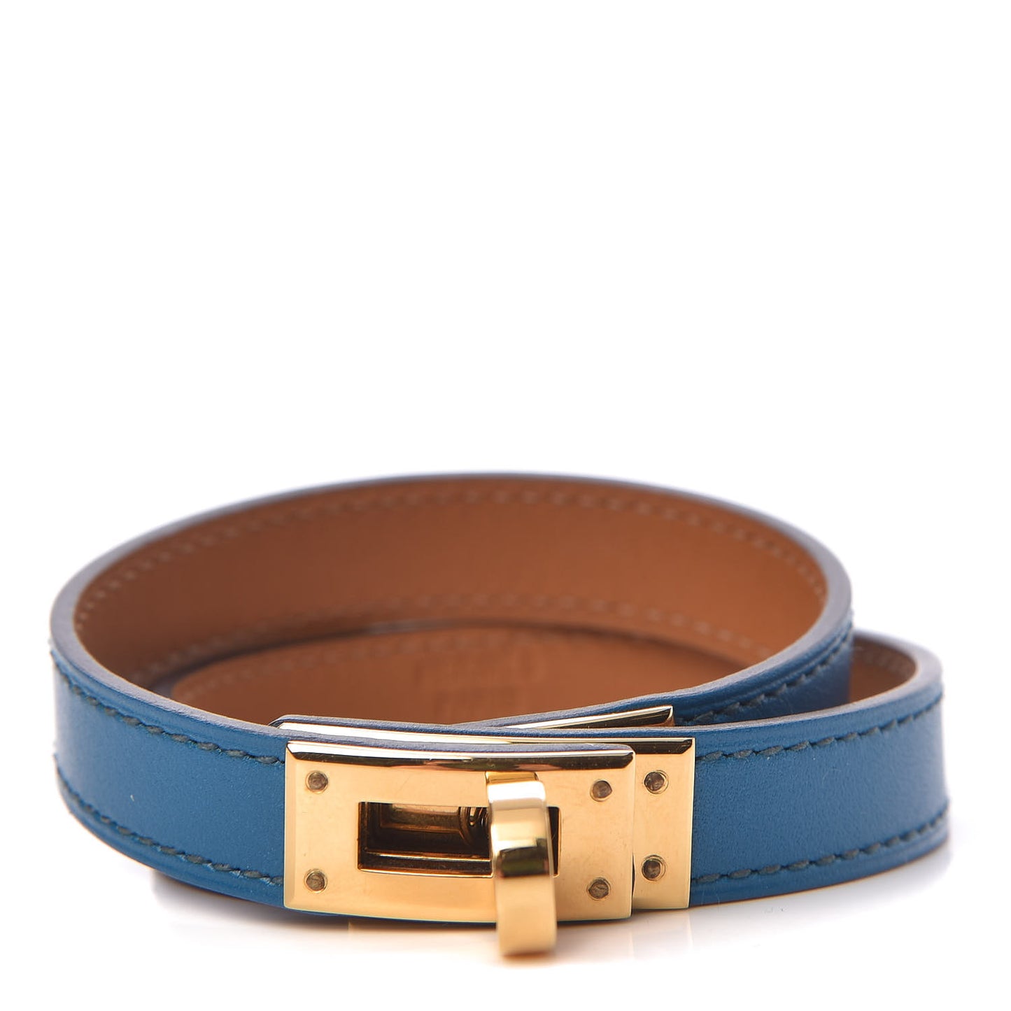 Tadelakt Kelly Double Tour Bracelet M Bleu Izmir