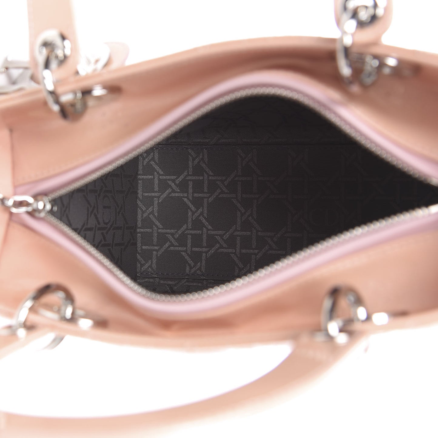 Patent Cannage Medium Lady Dior Pale Pink
