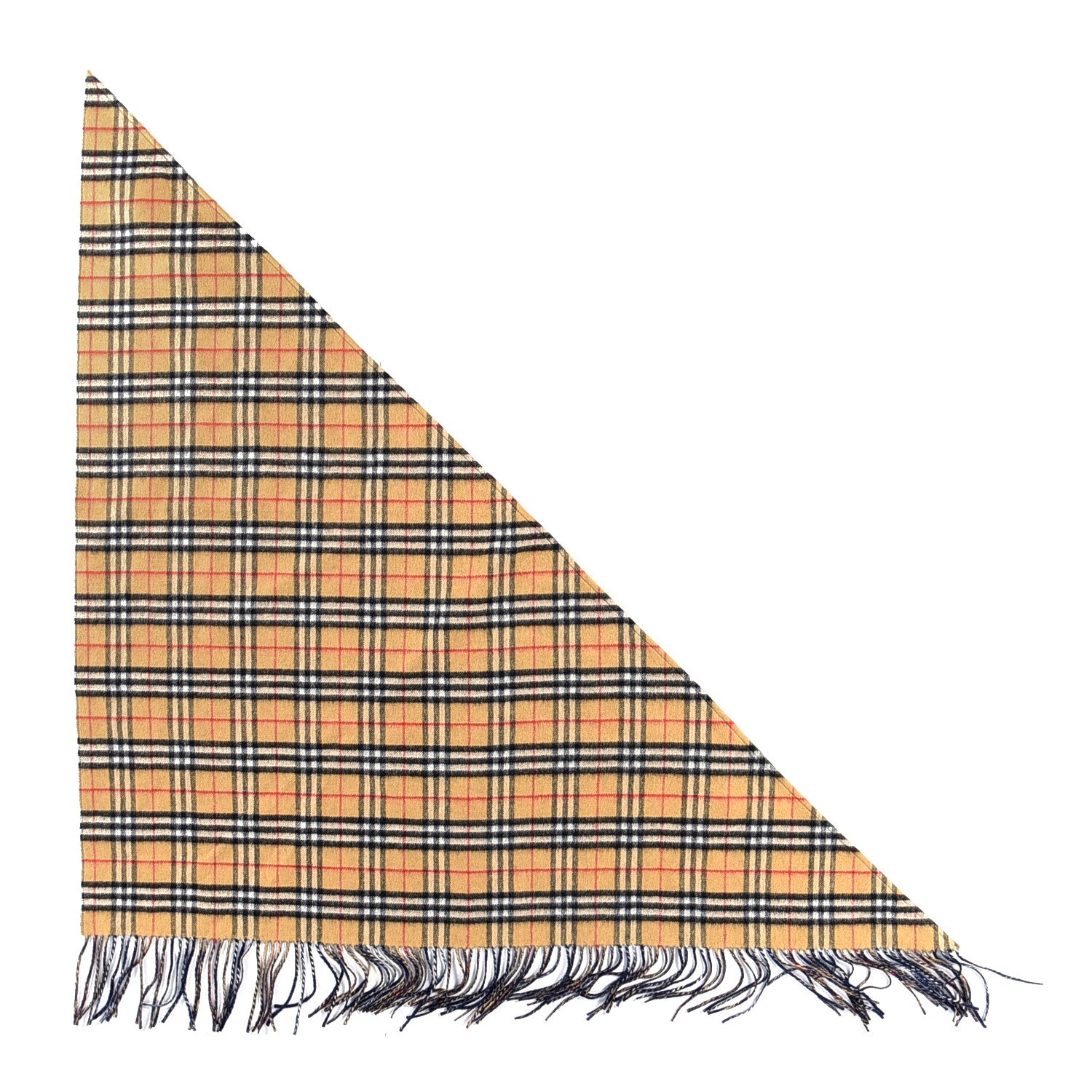 Burberry Cashmere House Check Fringe Cape Scarf Archive Beige 1 of 2