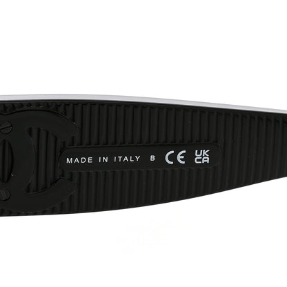 Chanel Acetate Rectangle Sunglasses 5493 Black Brown 6 of 8
