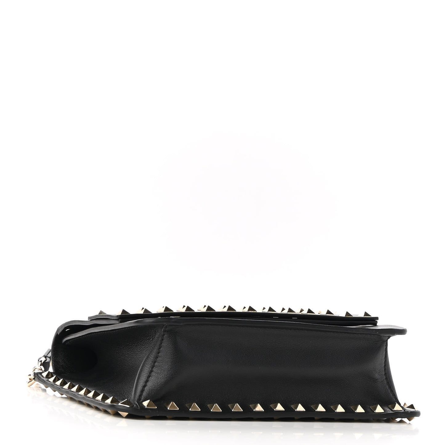 Vitello Rockstud Side Slip Crossbody Black