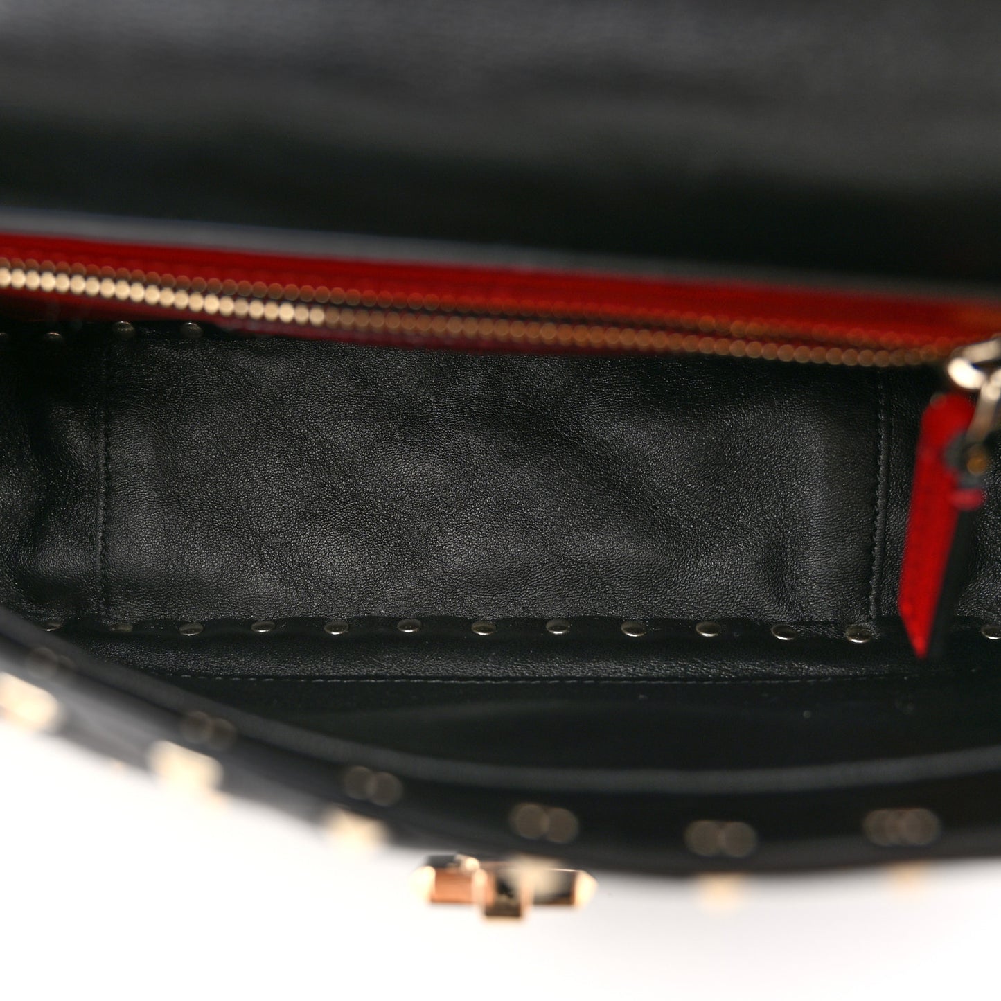 Nappa Medium Rockstud Spike Shoulder Bag Black