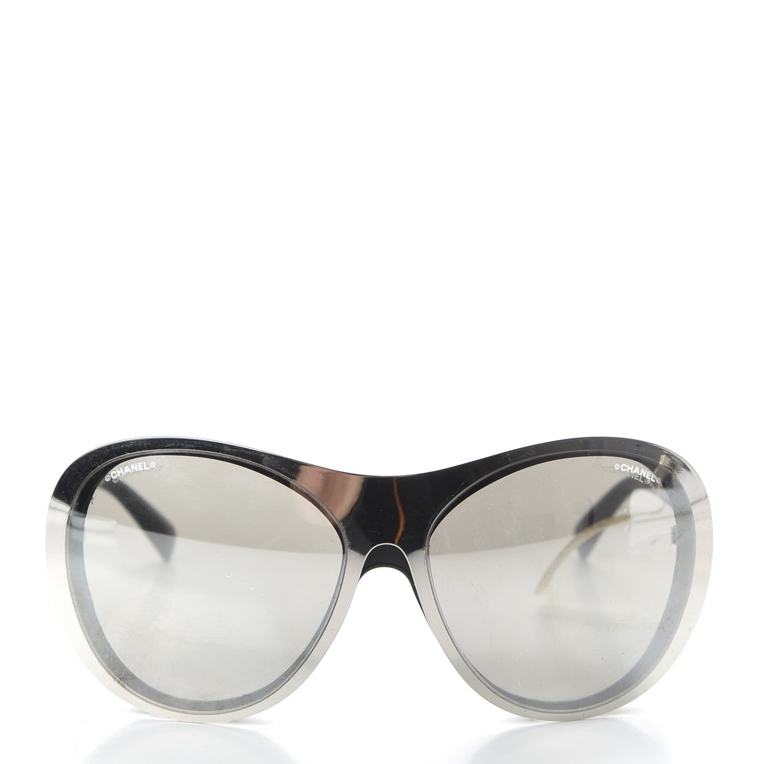 Chanel Clip On Sunglasses 71230 Mirror Grey Black 2 of 10