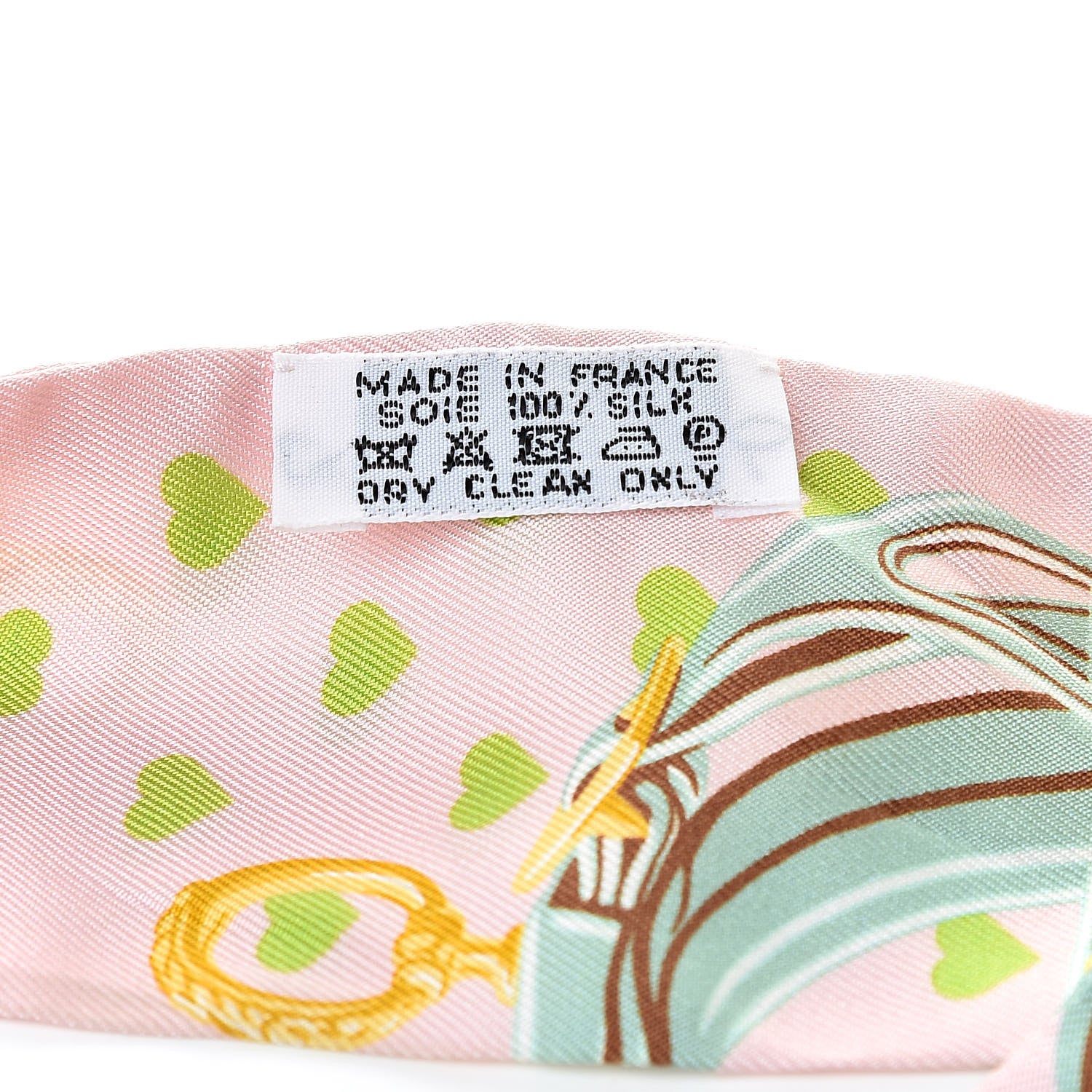Hermes Silk Brides de Gala Love Twilly Parme Vert D Eau Vieux Rose 3 of 5