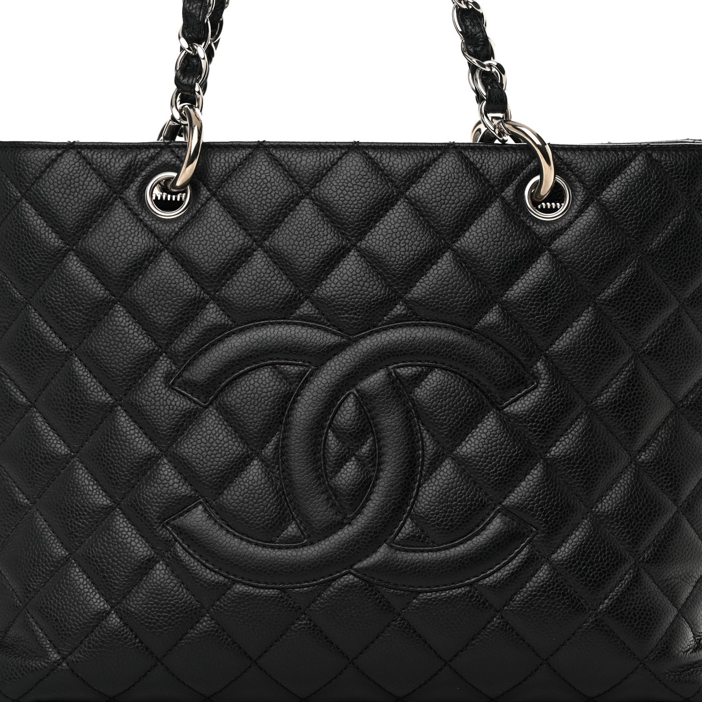 Caviar Quilted Grand Shopping Tote GST Black