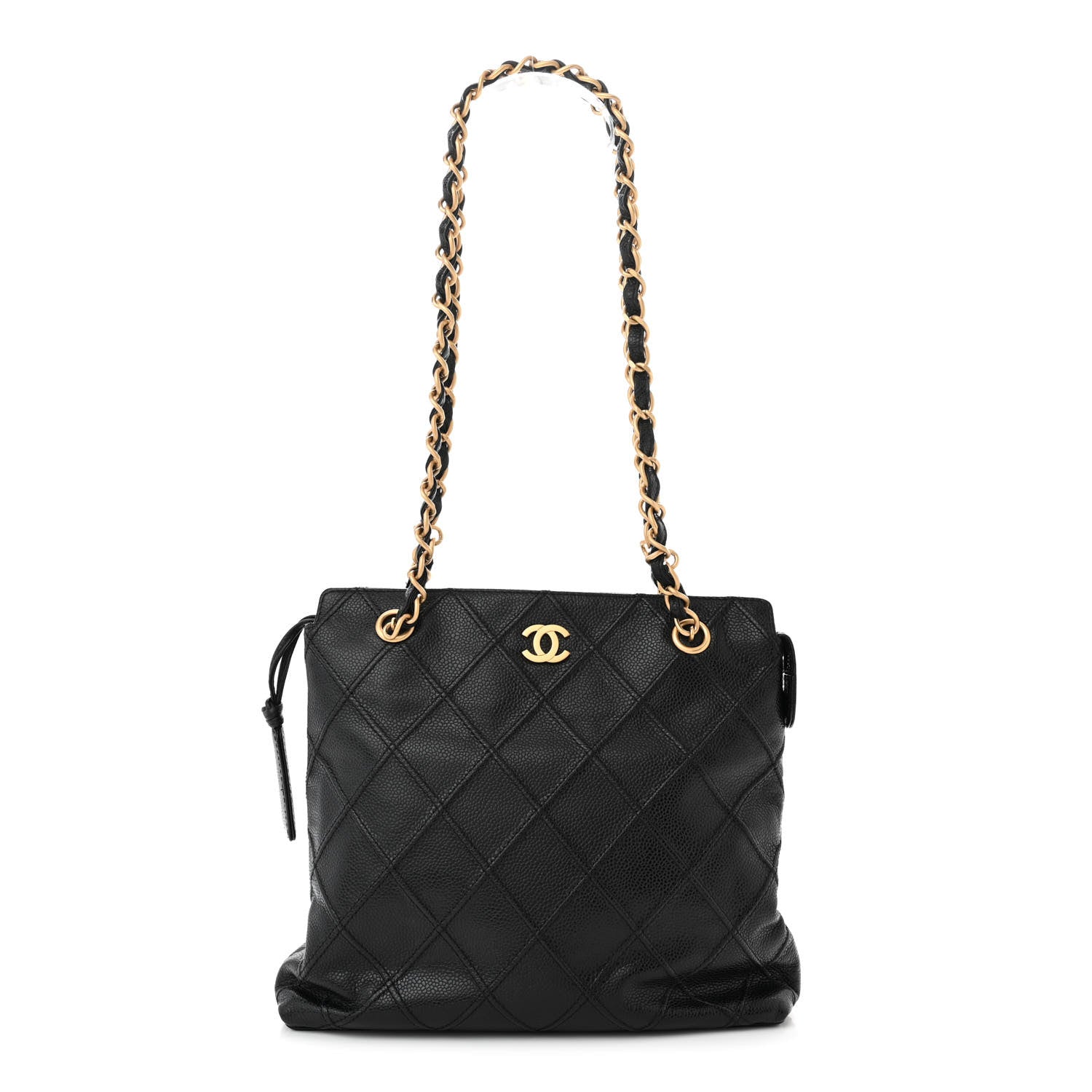 Chanel Caviar Diamond Embossed Shoulder Bag Black 1 of 11