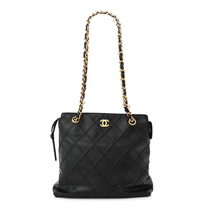 Chanel Caviar Diamond Embossed Shoulder Bag Black 1 of 11