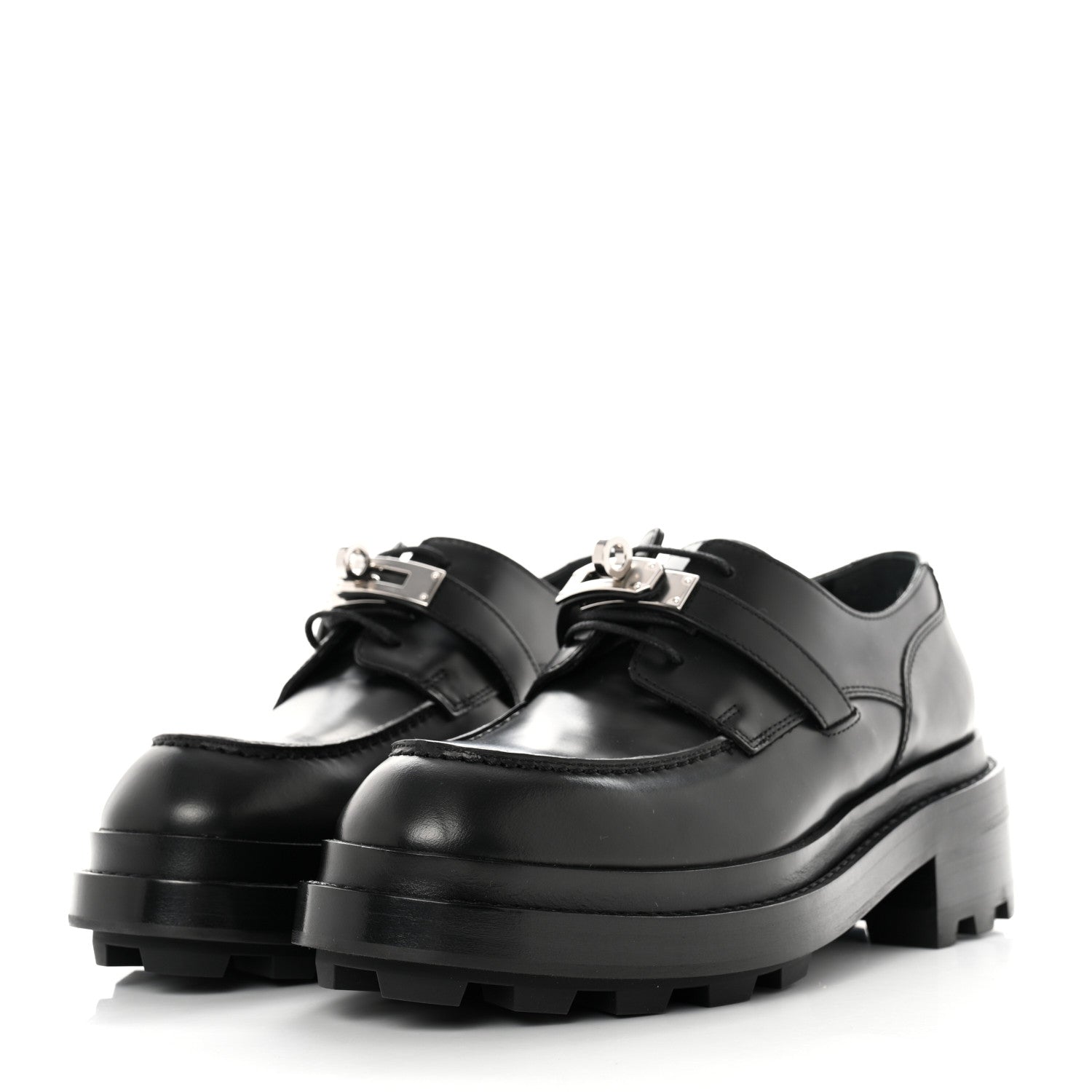 Hermes Glossed Calfskin First Oxford 35.5 Black 3 of 9