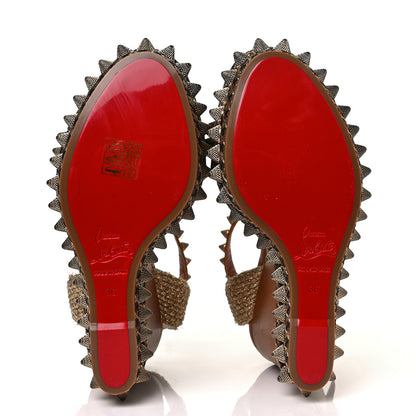 Christian Louboutin Calfskin Cordorella 110 Wedge Sandals 36 Version Cuoio 5 of 8