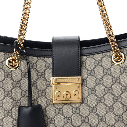 Gucci GG Supreme Monogram Medium Padlock Tote Black 10 of 10