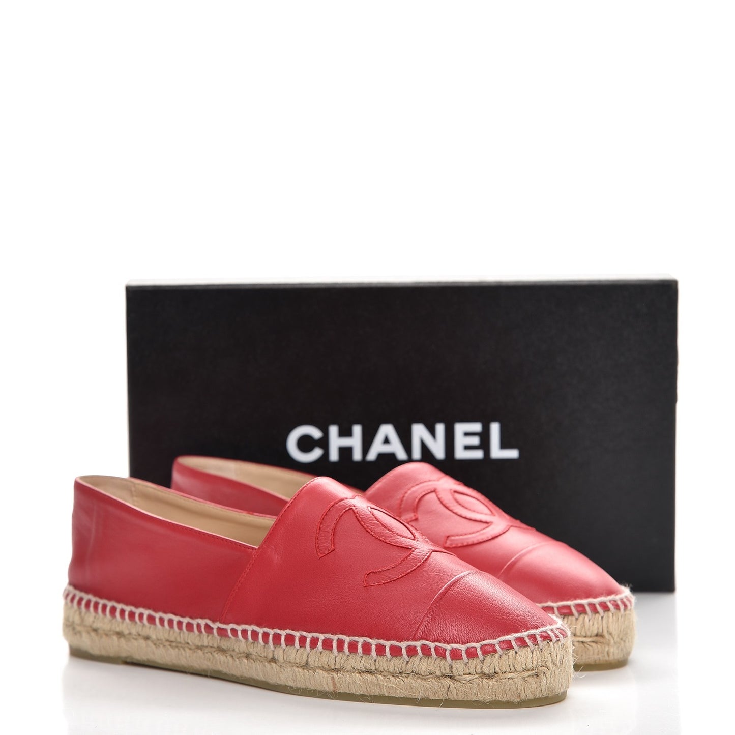 Lambskin CC Espadrilles 39 Red
