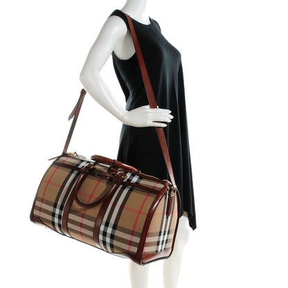 Burberry House Check Bridle Calfskin Duffle Bag Brown 2 of 9