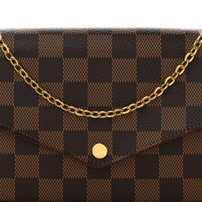 Louis Vuitton Damier Ebene Pochette Felicie Chain Wallet 8 of 10