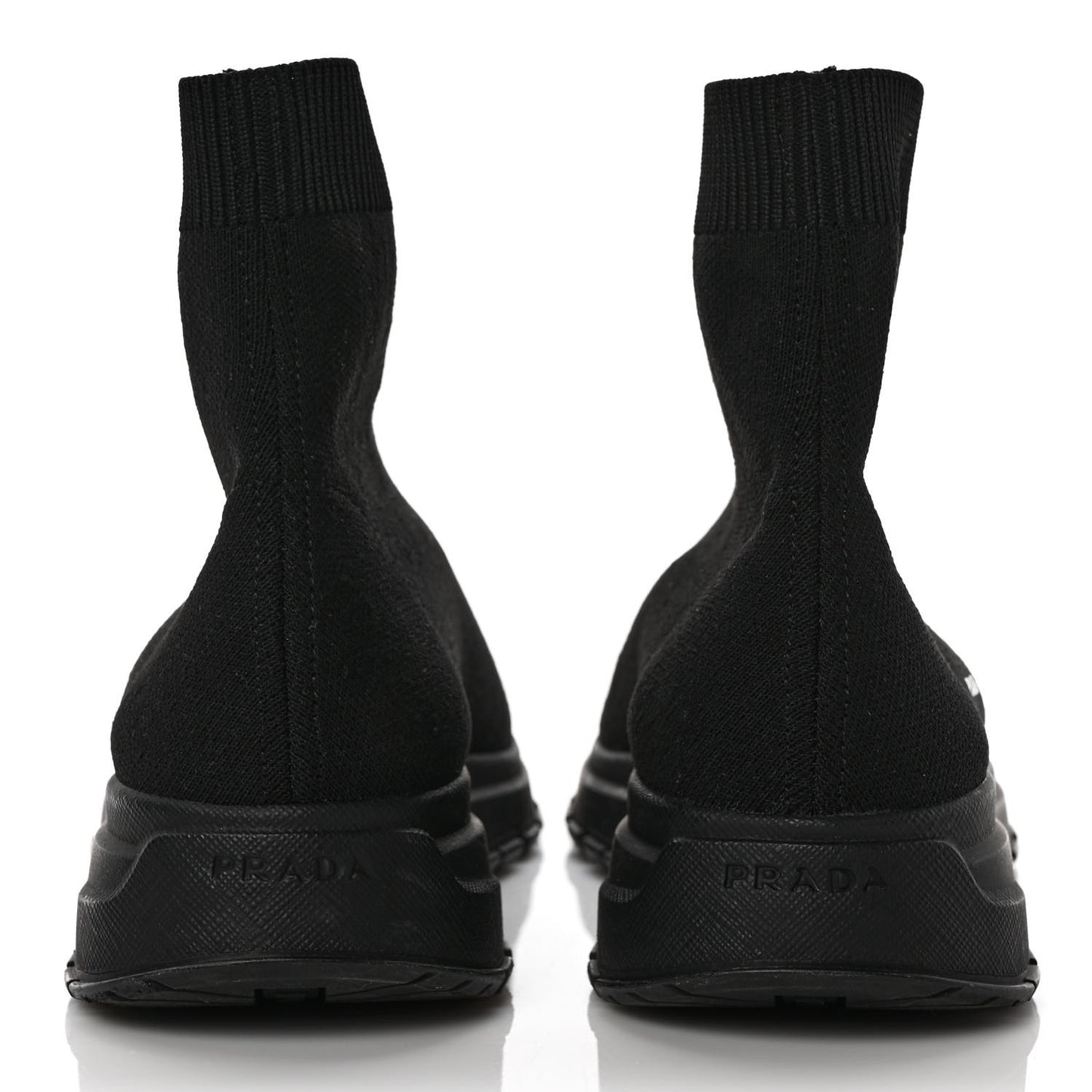 Knit Fabric Logo Sneakers 38.8 Black