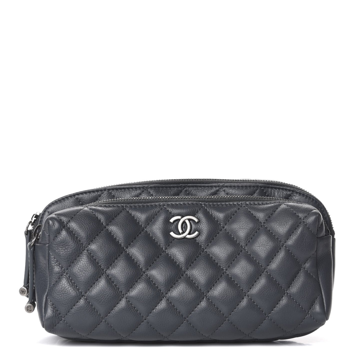 Calfskin Quilted Waist Bag Dark Grey