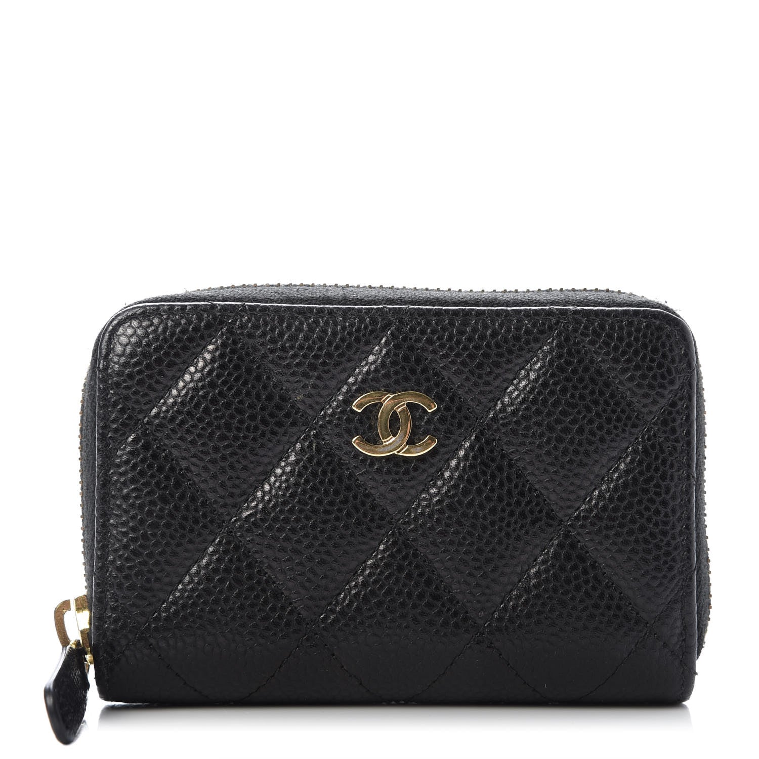 Chanel Caviar Quilted Zip Coin Purse Black 1 of 10
