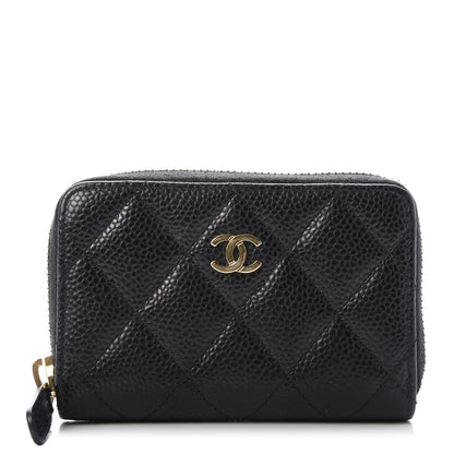Chanel Caviar Quilted Zip Coin Purse Black 1 of 10