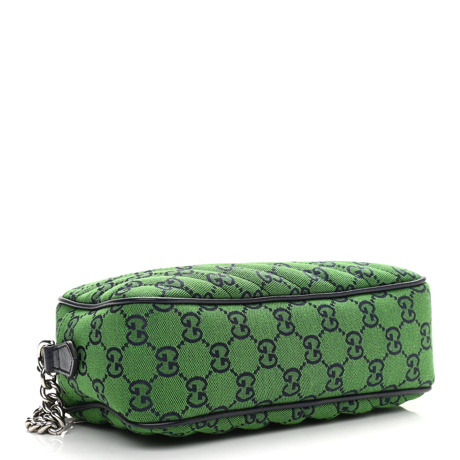 Gucci Monogram Multicolor Matelasse Diagonal Small GG Marmont Chain Shoulder Bag Green Blue 4 of 11