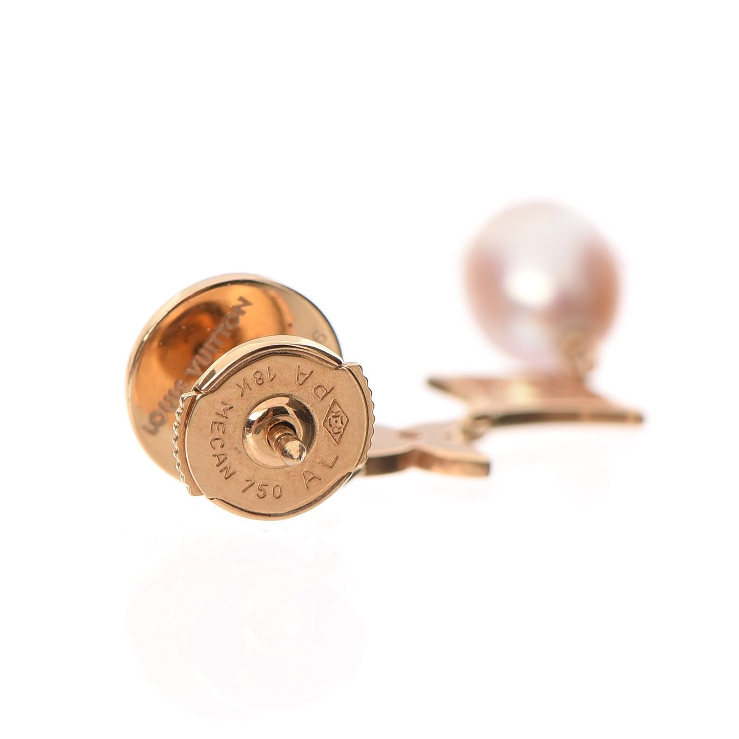 18K Yellow Gold Pearl Idylle Blossom Monogram Drop Earrings