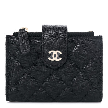Chanel Caviar Quilted Compact Zipped Pocket Wallet Black 1 of 8