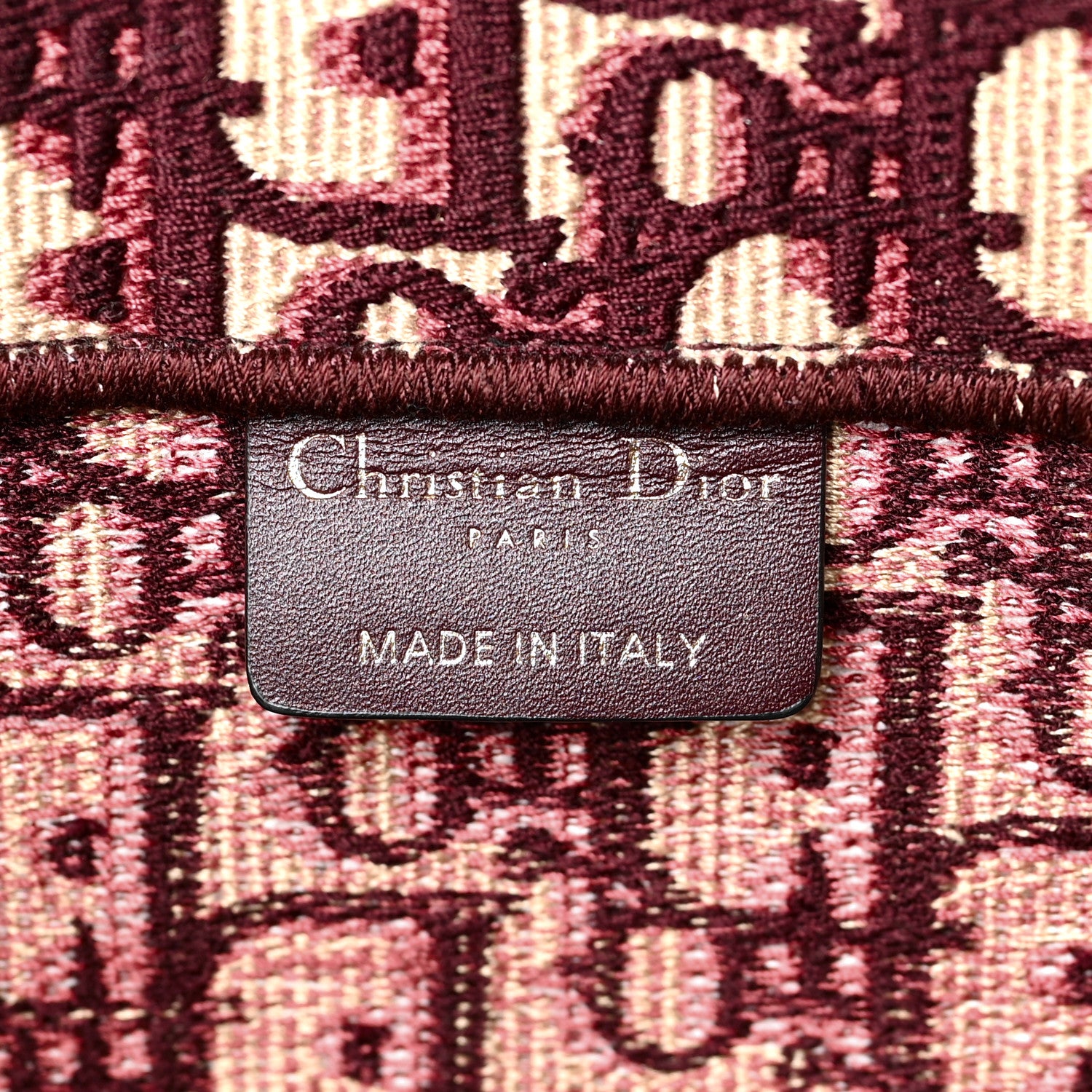 Christian Dior Oblique Medium Book Tote Burgundy Multicolor 5 of 9