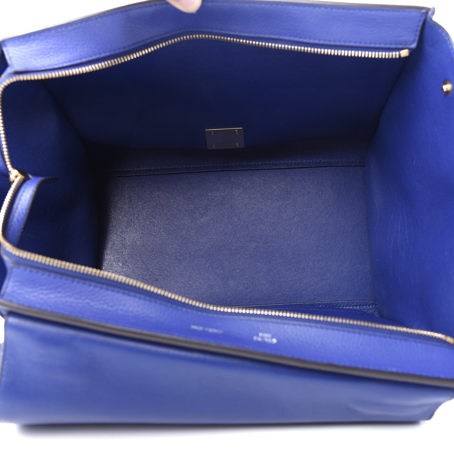 Celine Drummed Calfskin Suede Medium Trapeze Indigo 5 of 13