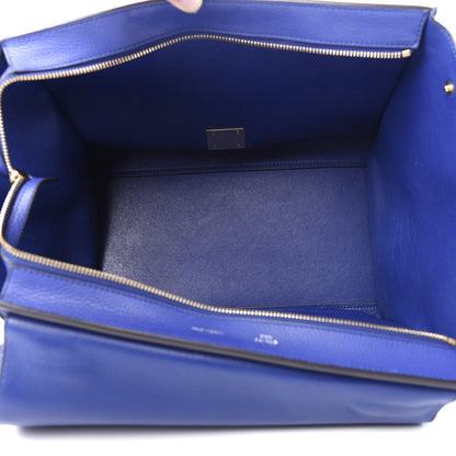 Celine Drummed Calfskin Suede Medium Trapeze Indigo 5 of 13