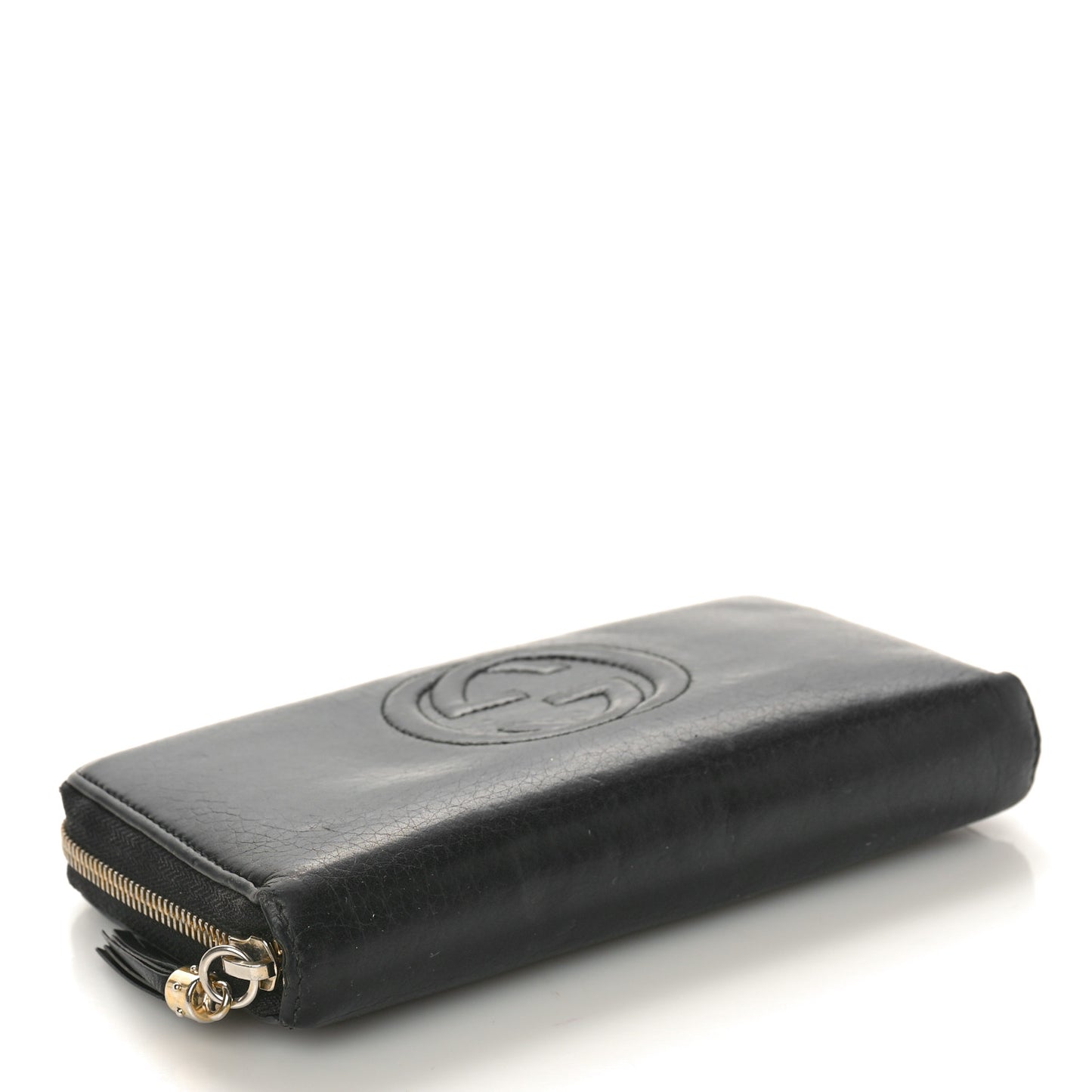 Pebbled Calfskin Soho Zip Around Wallet Black