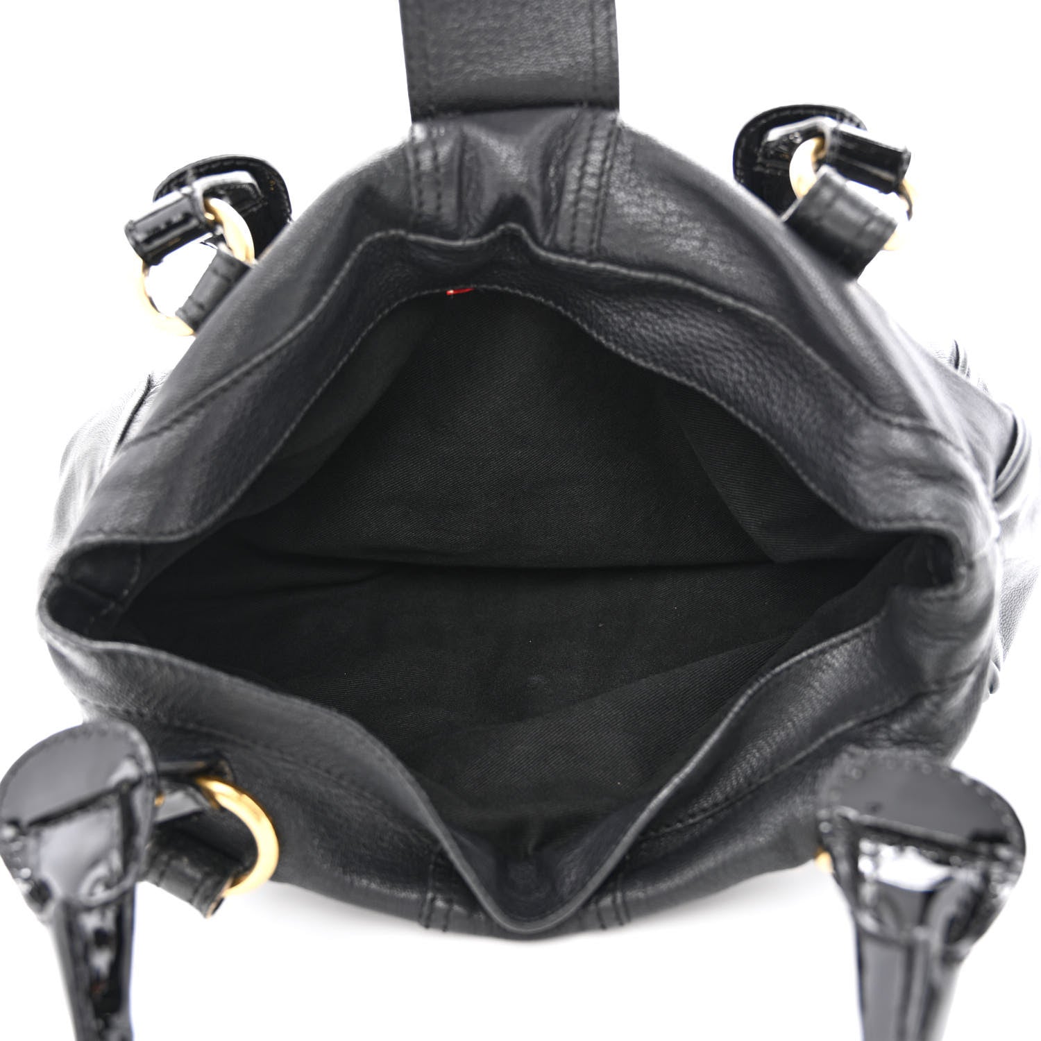Valentino Garavani Grained Calfskin Catch Satchel Black 5 of 13
