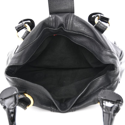 Valentino Garavani Grained Calfskin Catch Satchel Black 5 of 13