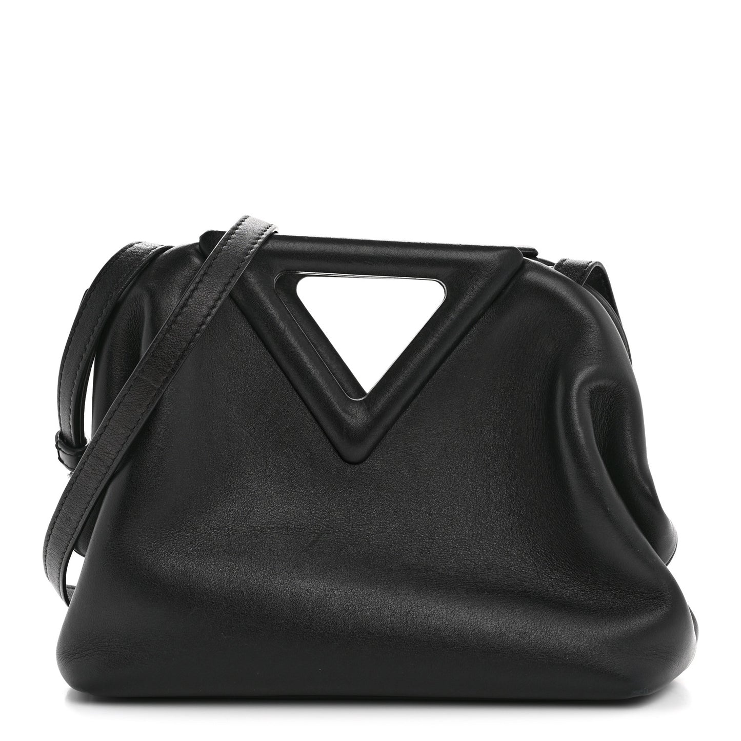 Calfskin Small The Point Triangle Bag Black