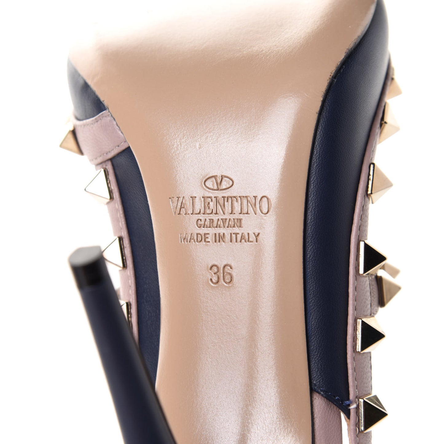 Nappa Rockstud Ankle Strap 100mm Pumps 36 Marine Poudre