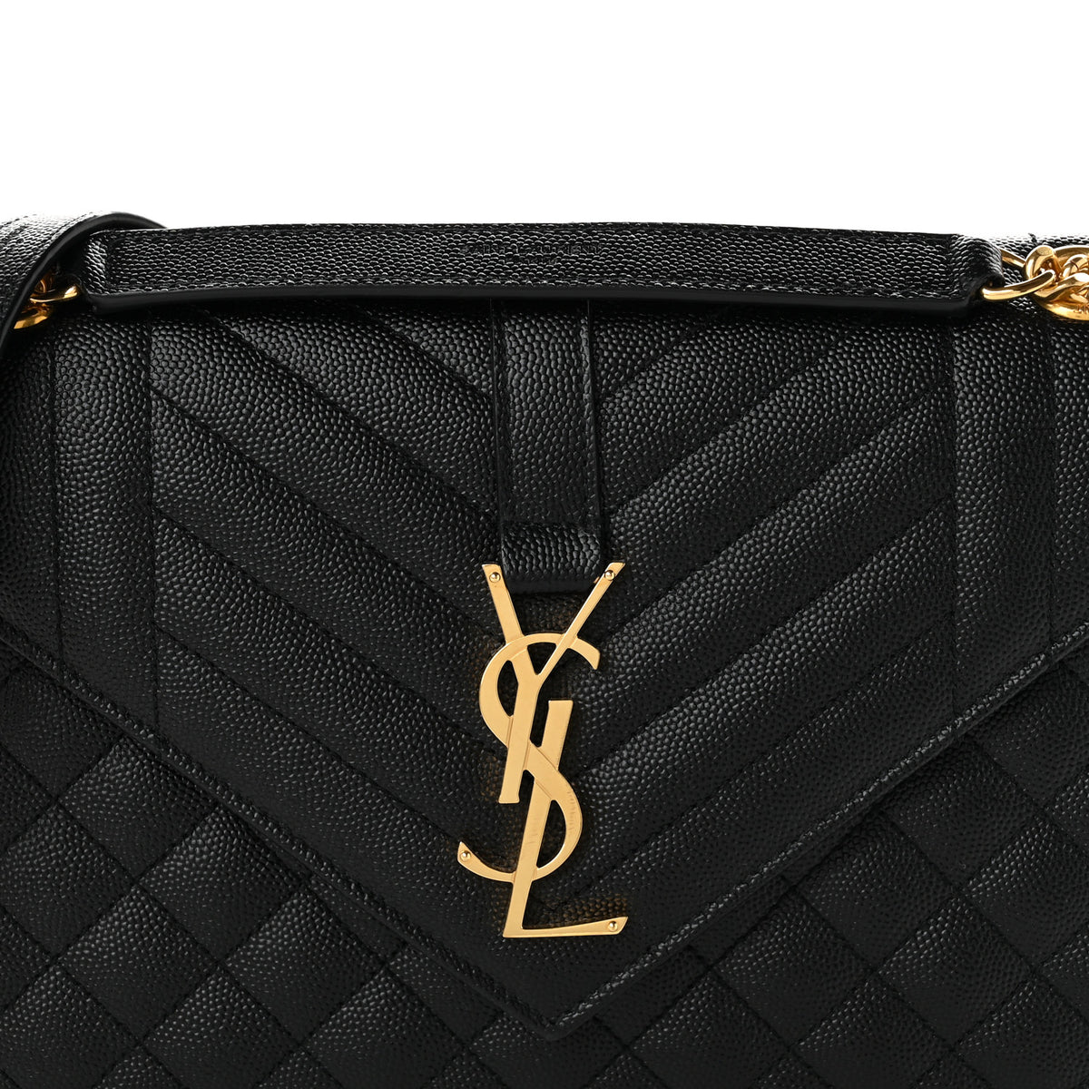 Grain De Poudre Textured Mixed Matelasse Triquilt Medium Monogram Satchel Black