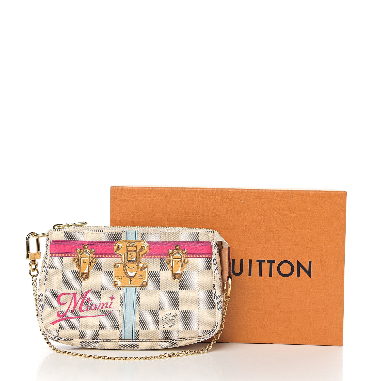 Louis Vuitton Damier Azur Summer Trunks Miami Mini Pochette Accessories 7 of 7