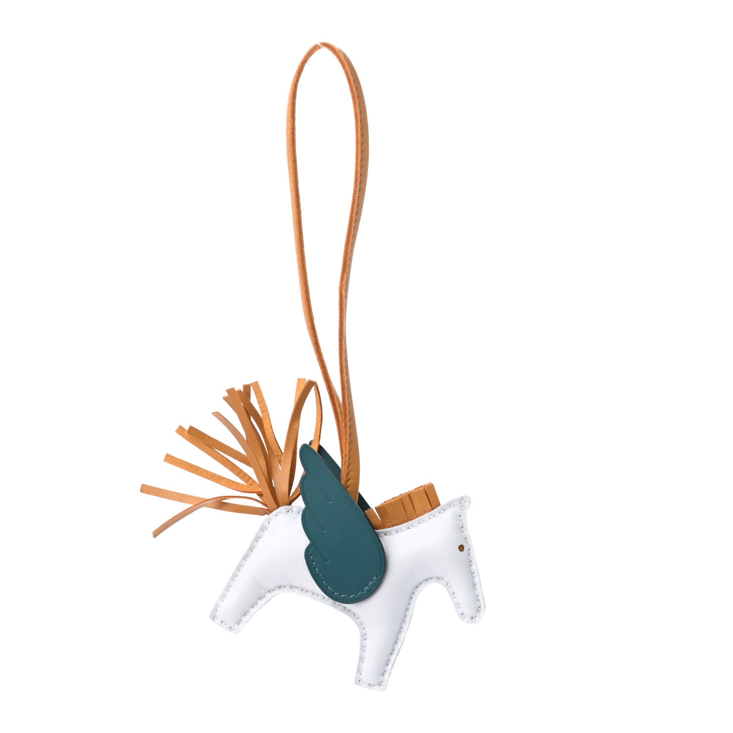 Hermes Milo Lambskin Grigri Rodeo Pegase Horse Bag Charm PM Bleu Brume Sesame Vert Bosphore 1 of 4